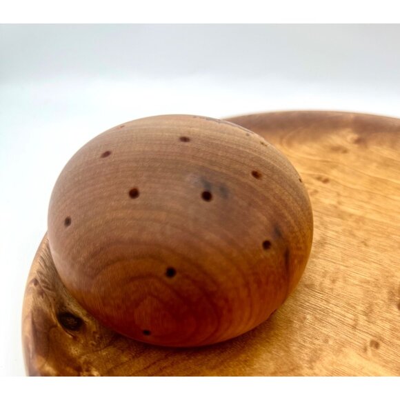 Vintage House of Myrtlewood Appetizer Cheese Serving Tray Toothpick Holder 8"D - Picture 4 of 8